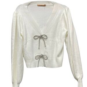 Belldini Cream Cardigan with Tie Accents